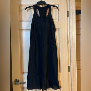 Athleta Black sports travel dress sz L racerback cotton pockets